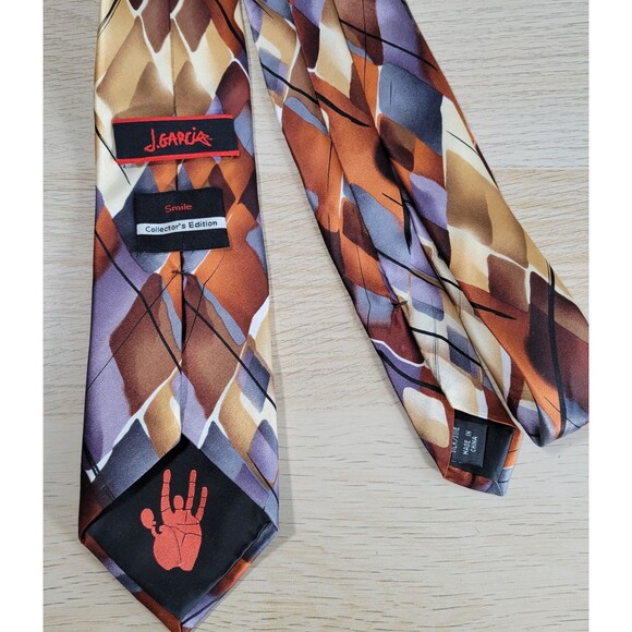 J Garcia Smile Silk Mens Neck Tie Collector Edition Colorful Abstract Watercolor - Picture 4 of 6